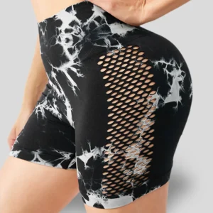 SHORTS DE SPORT SANS COUTURE À MOTIF NOIR ET BLANC - GRID