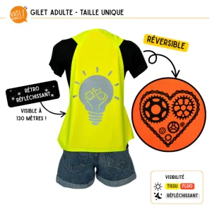 Gilet fluo réversible - Ampoule & Coeur