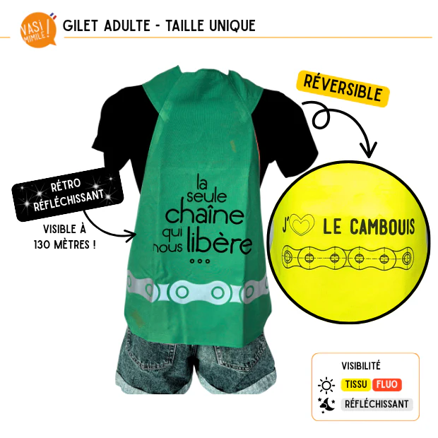 Gilet fluo réversible - J'aime le cambouis – Image 8