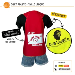 Gilet fluo réversible - Dring Cyclopathe