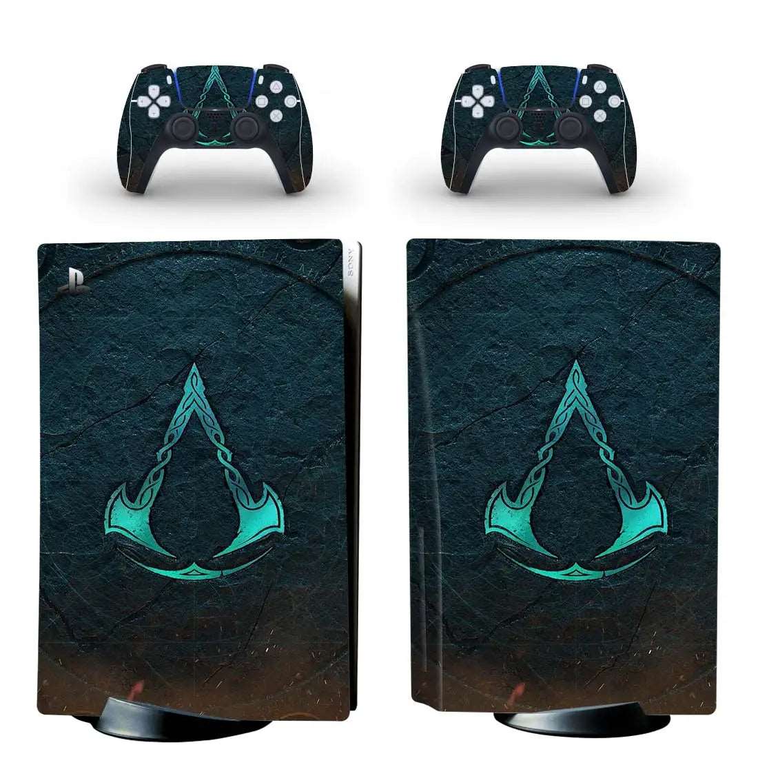 Autocollant Logo Assassin's Creed Valhalla pour console PlayStation 5 et 2 contrôleurs - Skin Vinyl – Image 2