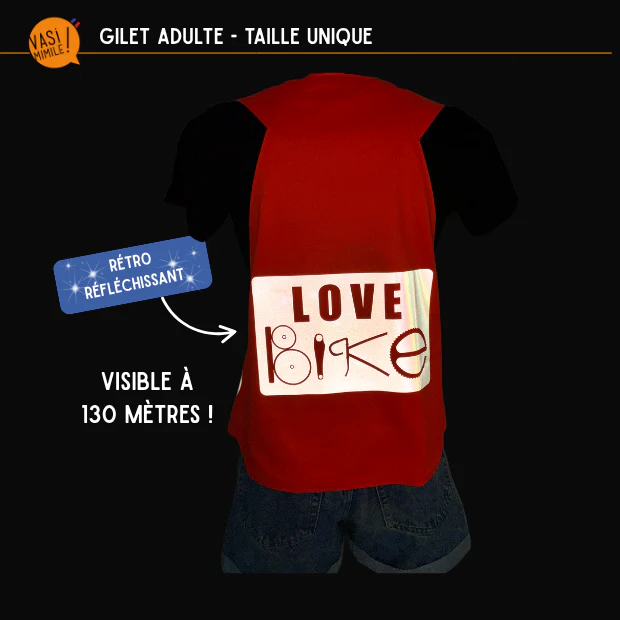 Gilet fluo réversible - Love Bike & 2 Pneus – Image 4