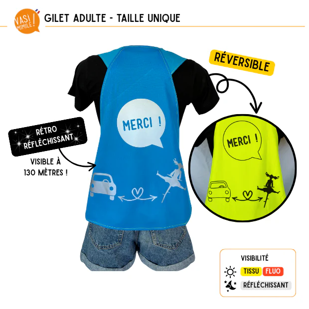 Gilet fluo réversible - Merci ! – Image 6