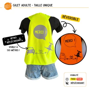Gilet fluo réversible - Merci !