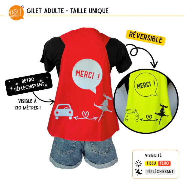 Gilet fluo réversible - Merci ! – Image 8
