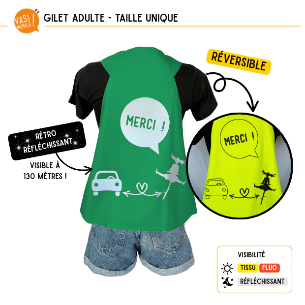 Gilet fluo réversible - Merci ! – Image 9