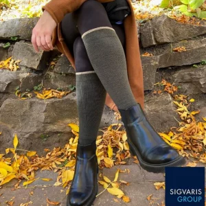 Bas de compression 20-30mmhg Sigvaris 422 Laine Merino outdoor pour femme (Mollet)