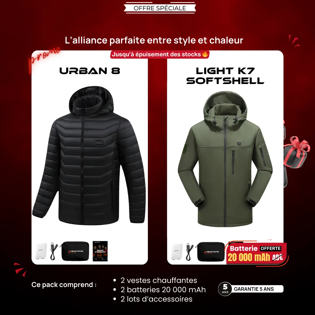 Pack Urban 8 – 2 Vestes + Batteries Offertes – Image 2