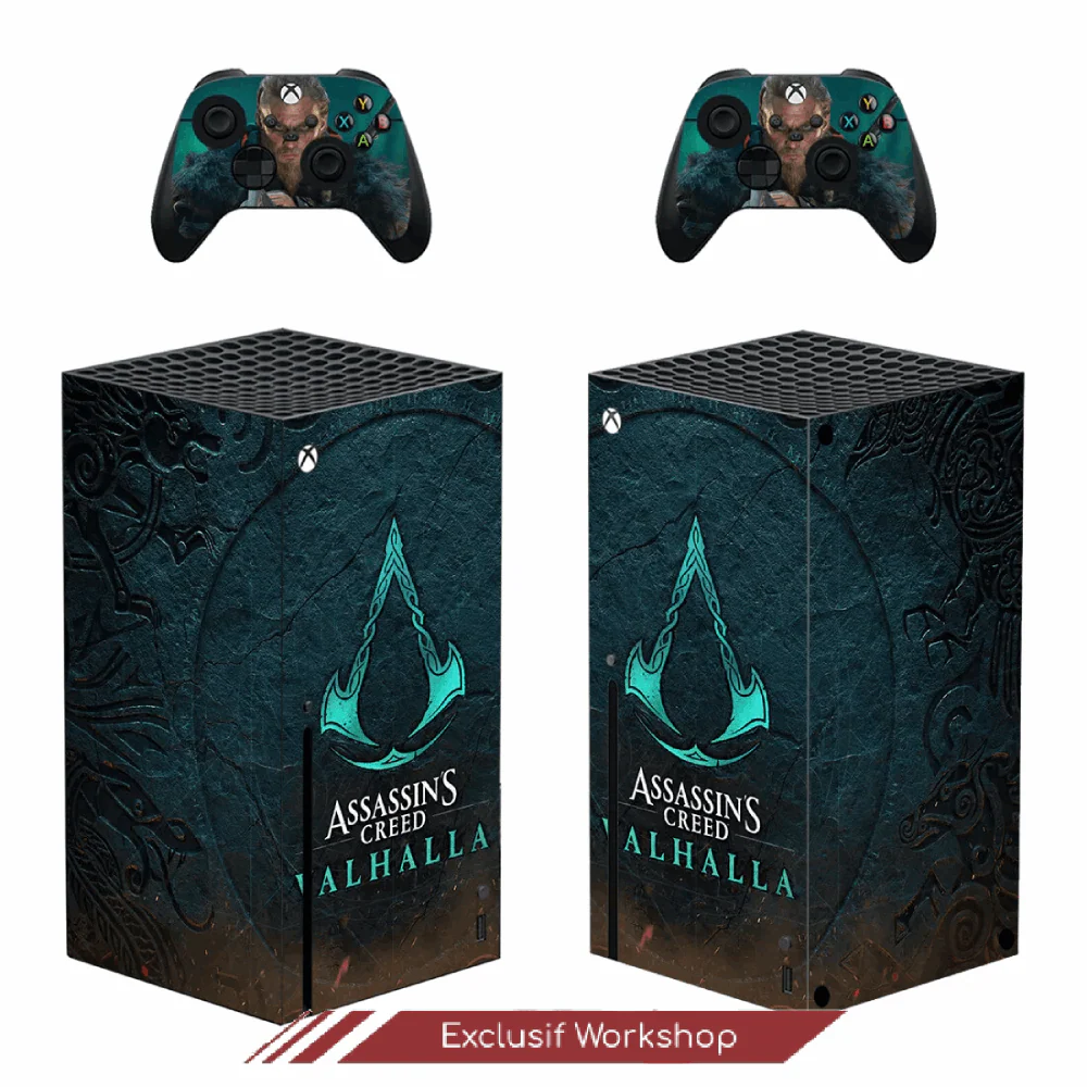 Autocollant Logo Assassin's Creed Valhalla pour Xbox Series X - Skin 1 console et 2 contrôleurs