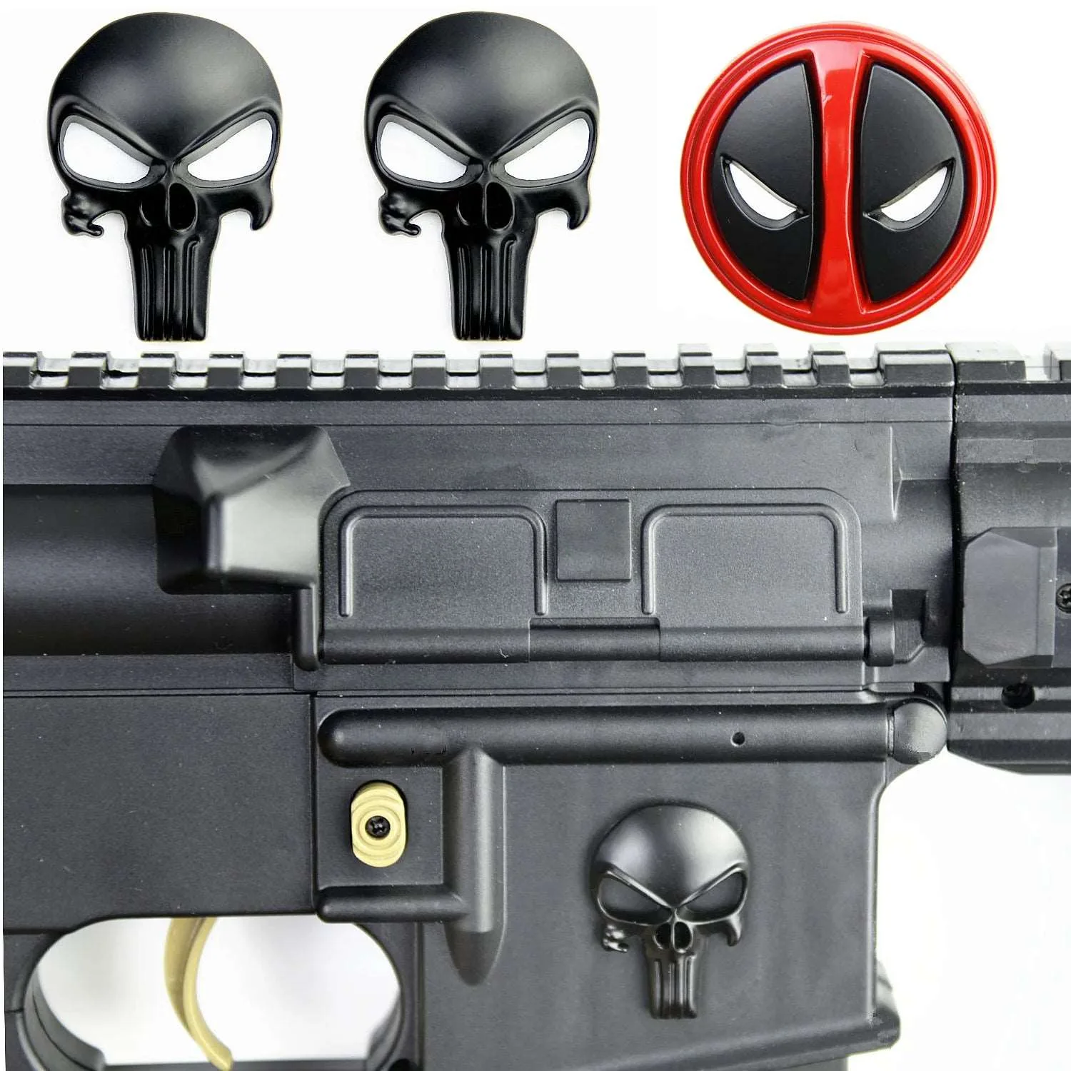 Autocollant métallique 3D Punisher ou Deadpool – Image 2