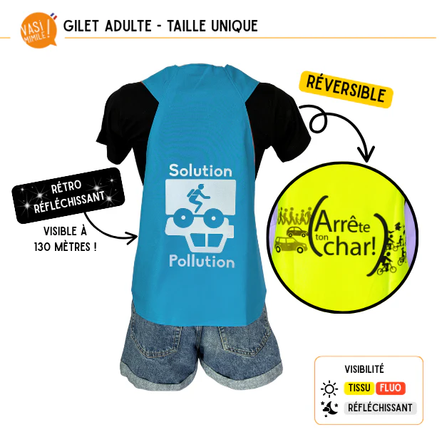 Gilet fluo réversible - Solution Pollution & Arrête ton char – Image 5