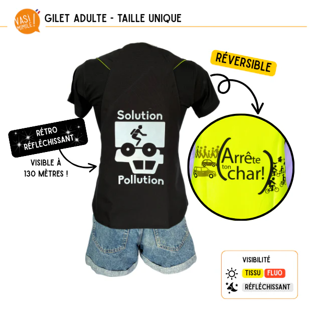 Gilet fluo réversible - Solution Pollution & Arrête ton char – Image 8