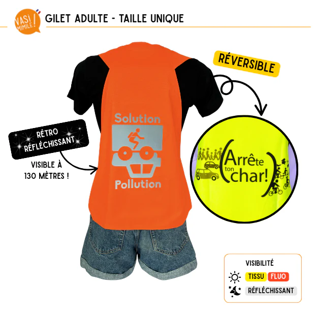Gilet fluo réversible - Solution Pollution & Arrête ton char – Image 4