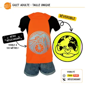 TRAVEL-LoveEarth-OJ.pngv1762467162 Gilet fluo réversible - Travel Love earth